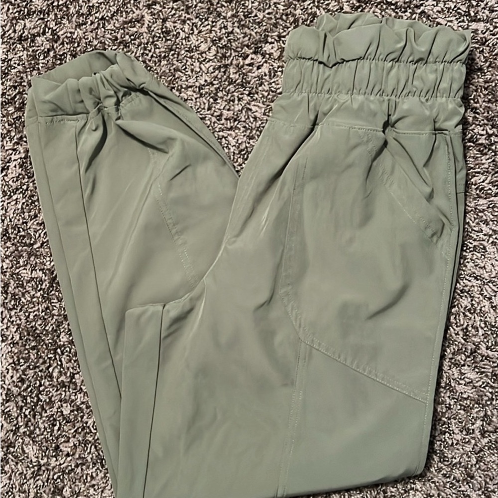 Sage Green Elastic Waist Jogger Pants